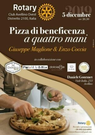 Avellino, Rotary Club: pizza di beneficenza con Maglione e Coccia da Daniele Gourmet 