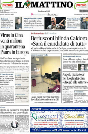 Rassegna stampa di oggi, venerdì 24 gennaio 2020