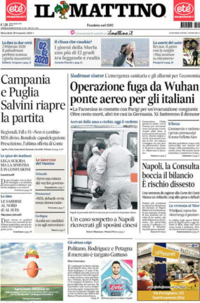 Rassegna stampa di oggi, mercoledì 29 gennaio 2020