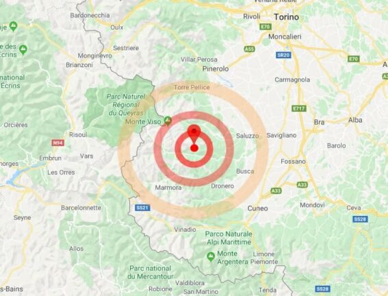 Scossa di terremoto lieve in Piemonte: epicentro nel cuneese