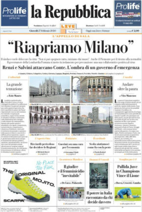 Rassegna stampa di oggi, giovedì 27 febbraio 2020