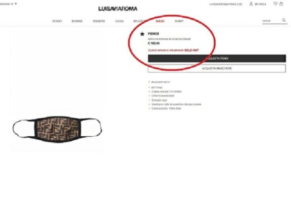 Sold out le mascherine Fendi a 190 euro: «Vanno di moda»