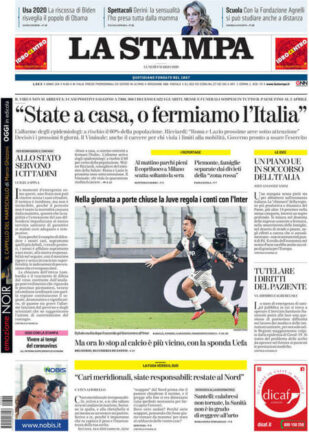 Rassegna stampa di oggi, lunedì 9 marzo 2020