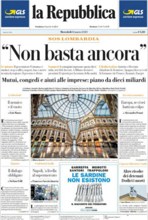 Rassegna stampa di oggi, mercoledì 11 marzo 2020