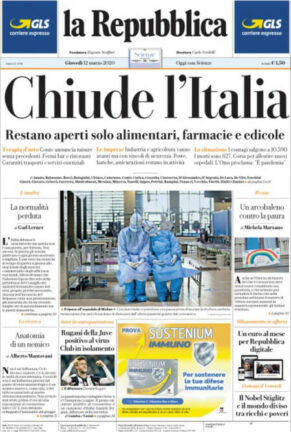 Rassegna stampa di oggi, giovedì 12 marzo 2020