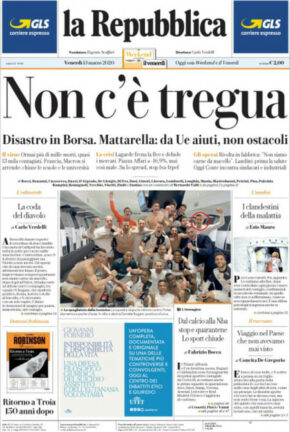 Rassegna stampa di oggi, venerdì 13 marzo 2020