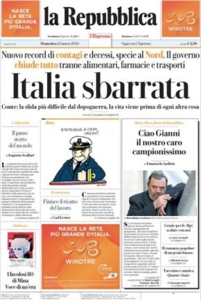 La rassegna stampa di oggi, domenica 22 marzo 2020