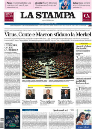 La rassegna stampa di oggi, giovedì 26 marzo 2020