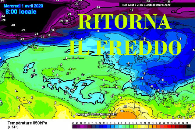 Ritorna il freddo con piogge e nevicate anche a quote basse