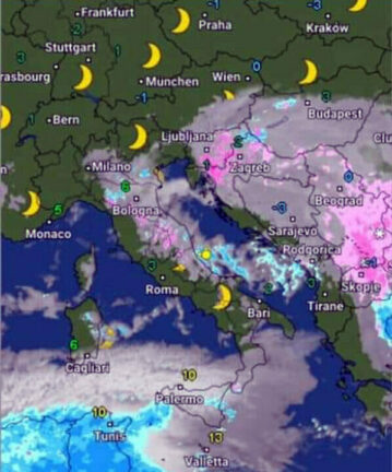 Forte maltempo dal Sud al Nord Italia, nevicate