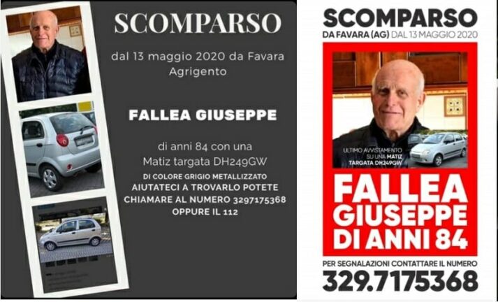 Uomo scomparso a Favara parla il figlio di Giuseppe