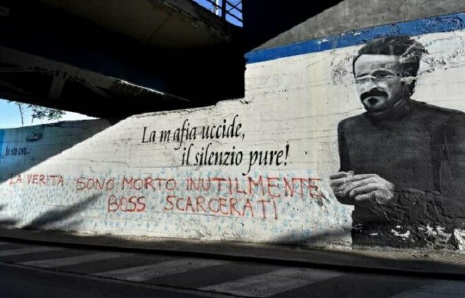 Catania, vandalizzato il murales dedicato a Peppino Impastato