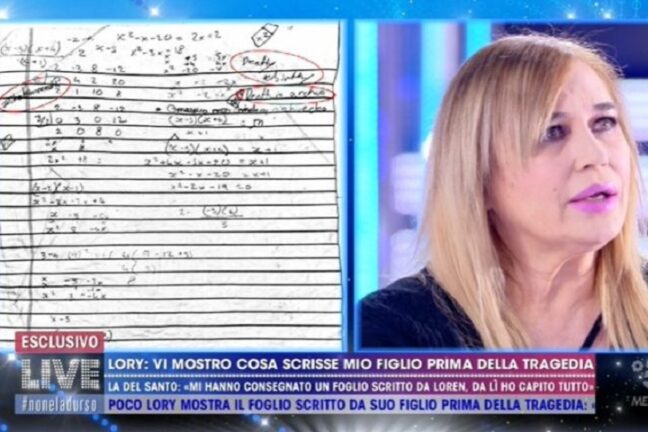 Lory Del Santo mostra cosa scrisse il figlio Loren prima di morire: “Il padre non volle conoscerlo”