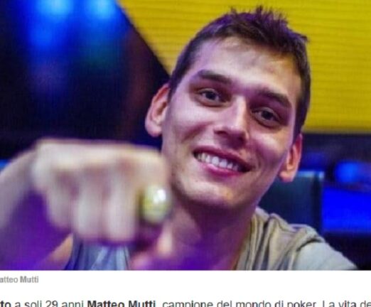 Lutto nel mondo del poker: è morto a 29 anni il campione Matteo Mutti