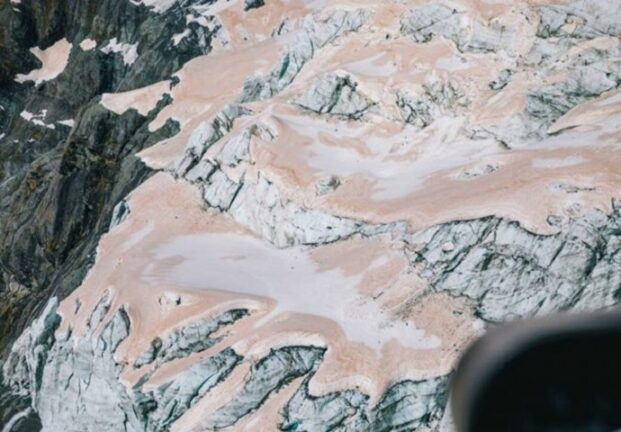 I ghiacciai delle Alpi si stanno tingendo di rosa: scienziati preoccupati