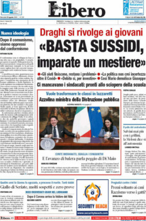 La rassegna stampa dei quotidiani di oggi, mercoledì 19 agosto 2020