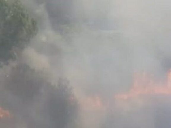 Incendio al Nuovo Salario, fiamme vicino ai palazzi