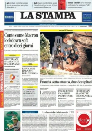 La rassegna stampa dei quotidiani di oggi, venerdì 30 ottobre 2020
