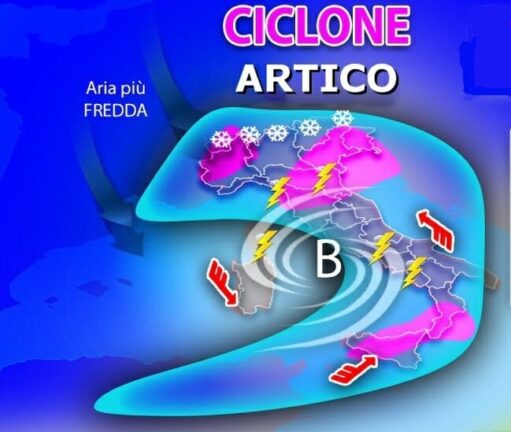 Meteo: nuova settimana con ciclone artico. Temporali, vento e neve