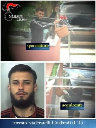 Catania, calava “co’ panaru” dosi marijuana a clienti: pusher in manette 