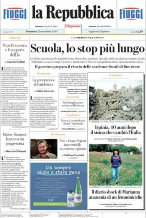 La rassegna stampa dei quotidiani di oggi, domenica 22 novembre 2020