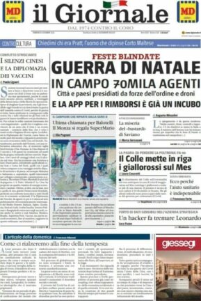 La rassegna stampa dei quotidiani di oggi, domenica 6 dicembre 2020