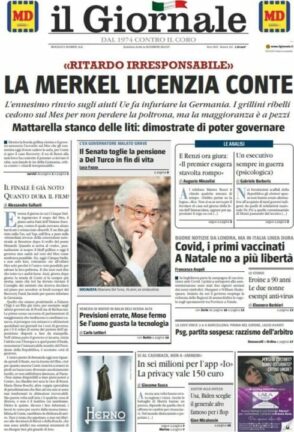 La rassegna stampa dei quotidiani di oggi, mercoledì 9 dicembre 2020