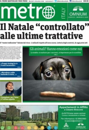 La rassegna stampa dei quotidiani di oggi, martedì 1° dicembre 2020