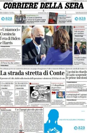 La rassegna stampa dei quotidiani di oggi, giovedì 21 gennaio 2021