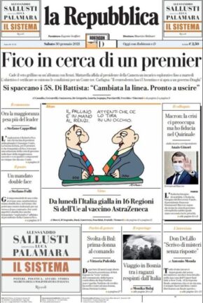 La rassegna stampa dei quotidiani di oggi, sabato 30 gennaio 2021