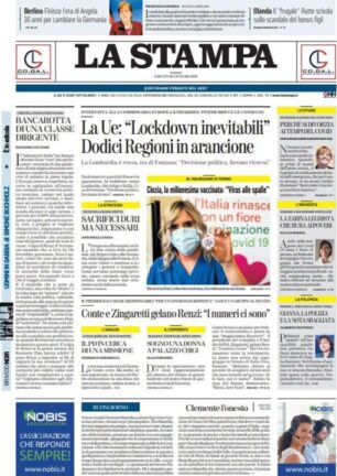 La rassegna stampa dei quotidiani di oggi, sabato 16 gennaio 2021