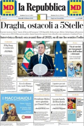 La rassegna stampa dei quotidiani di oggi, giovedì 4 febbraio 2021