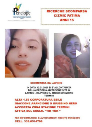 Scomparsa da Lavinio la 15enne Fatima: ricerche in corso