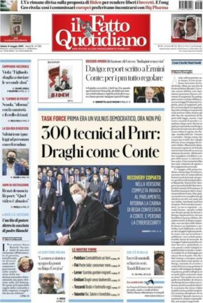 La rassegna stampa dei quotidiani di oggi, sabato 8 maggio 2021