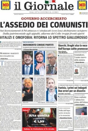 La rassegna stampa dei quotidiani di oggi, mercoledì 26 maggio 2021