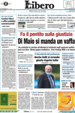 La rassegna stampa dei quotidiani di oggi, sabato 29 maggio 2021