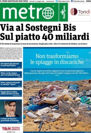 La rassegna stampa dei quotidiani di oggi, venerdì 21 maggio 2021