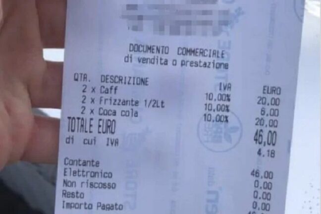 Positano, nel bar il caffè costa 10 euro: lo scontrino fa il giro del web
