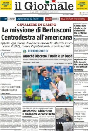 La rassegna stampa dei quotidiani di oggi, lunedì 21 giugno 2021