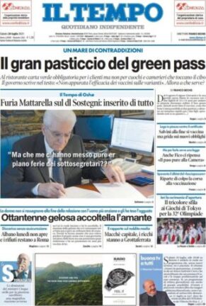 La rassegna stampa dei quotidiani di oggi, sabato 24 luglio 2021
