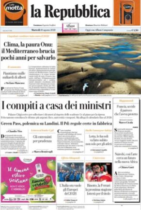 Rassegna stampa dei quotidiani di oggi, 10 agosto 2021