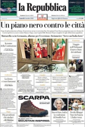 Rassegna stampa dei quotidiani di oggi 11 ottobre 2021