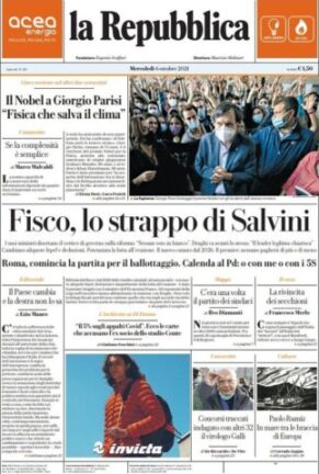 Rassegna stampa dei quotidiani di oggi 6 ottobre 2021