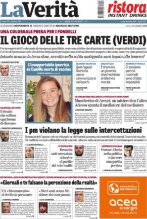 Rassegna stampa dei quotidiani di oggi, 23 ottobre 2021