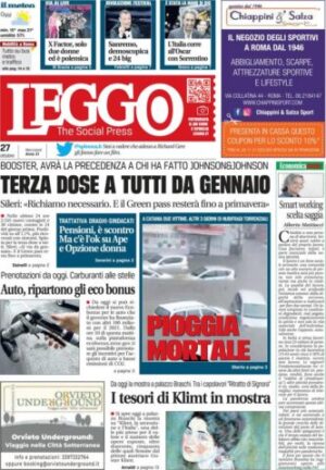 Rassegna stampa dei quotidiani di oggi, 27 ottobre 2021