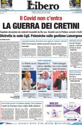 Rassegna stampa dei quotidiani di oggi, 10 ottobre 2021