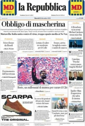 Rassegna stampa di oggi 21 dicembre 2021