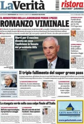 Rassegna stampa dei quotidiani di oggi 11 dicembre 2021