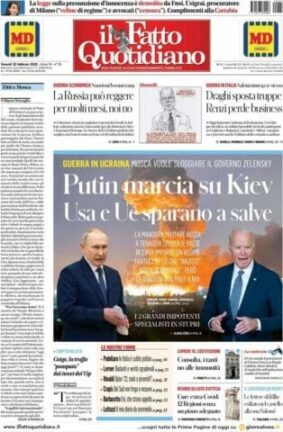 Rassegna stampa di oggi 25 febbraio 2022