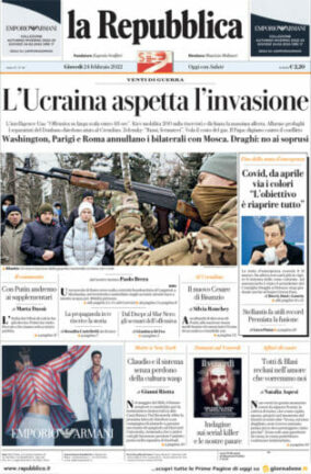 Rassegna stampa di oggi 24 febbraio 2022